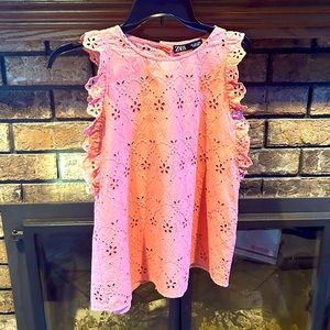 Zara Eyelet Blouse - Size Large